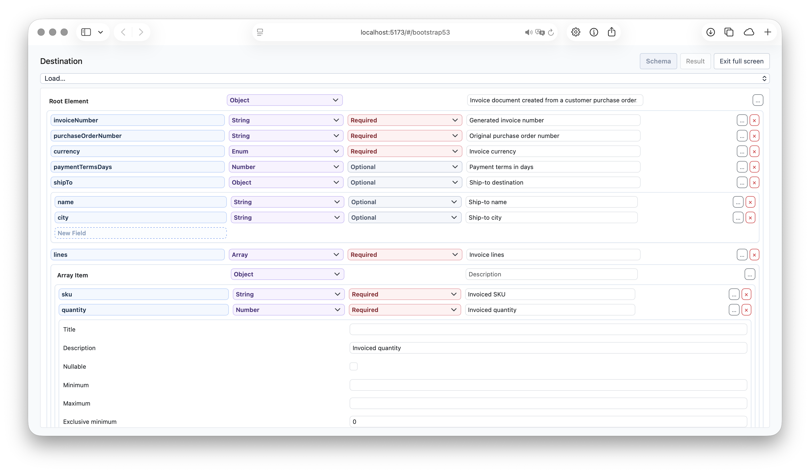 Customizable React JSON Schema editor